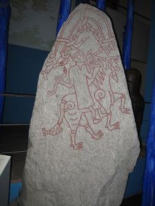 Rune stone from the Hunnestad Monument. Photo by Hedning.