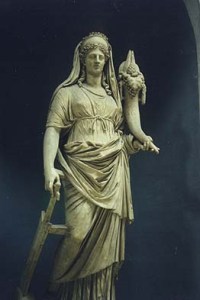 Ceres with cornucopia and scepter.