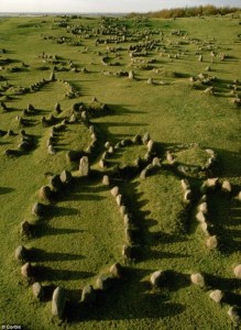 Viking burial stone ships, Lindholm Høje, Denmark. 1000-1200 AD. From Tumblr.