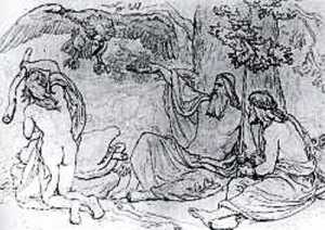 The travelling gods encounter Thiazi.