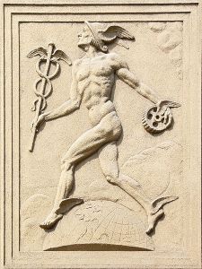 Relief of Mercury, photo by Michal Maňas. Wikimedia.